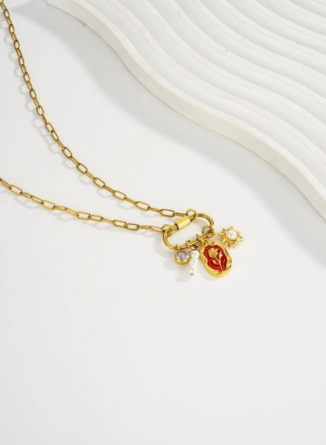 Take Two  Women Gold Charm Pendant Necklace for Women | Best Price UAE